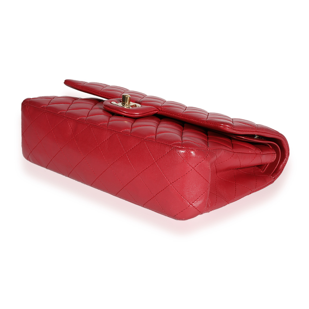 Chanel Red Quilted Lambskin Medium Classic Double Flap Bag - Picture 6 of 6